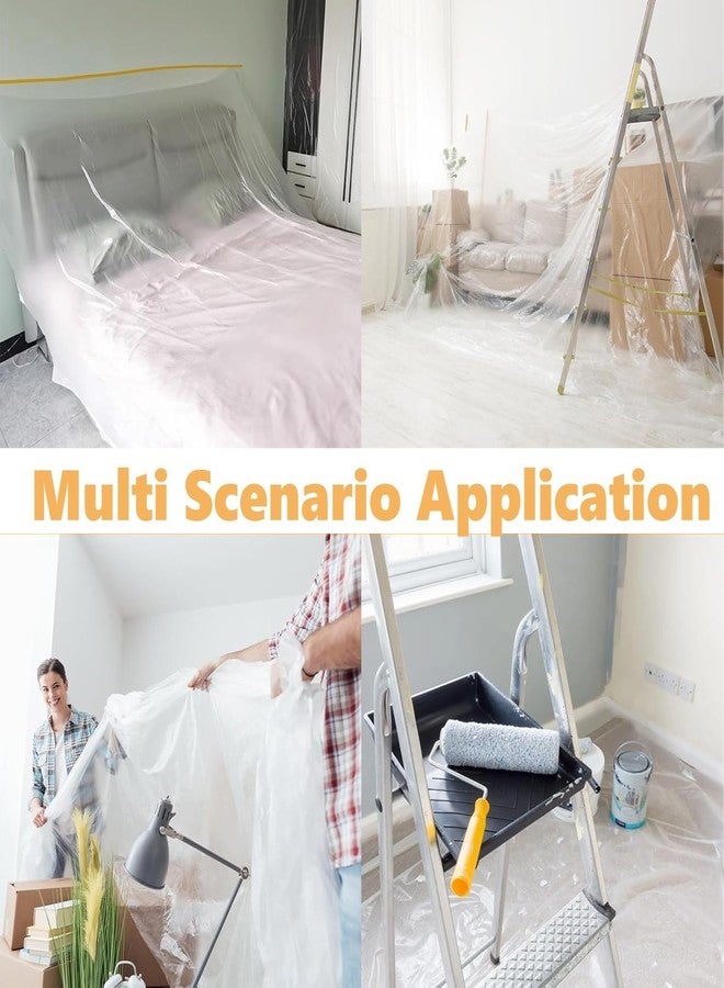 Delzon لفائف أغطية بلاستيكية مانعة للغبار من ديلزون، لفائف أغشية لاصقة ذاتية اللصق، غشاء لاصق شفاف مُلصق مسبقًا للطلاء - 180 سم - Image 5